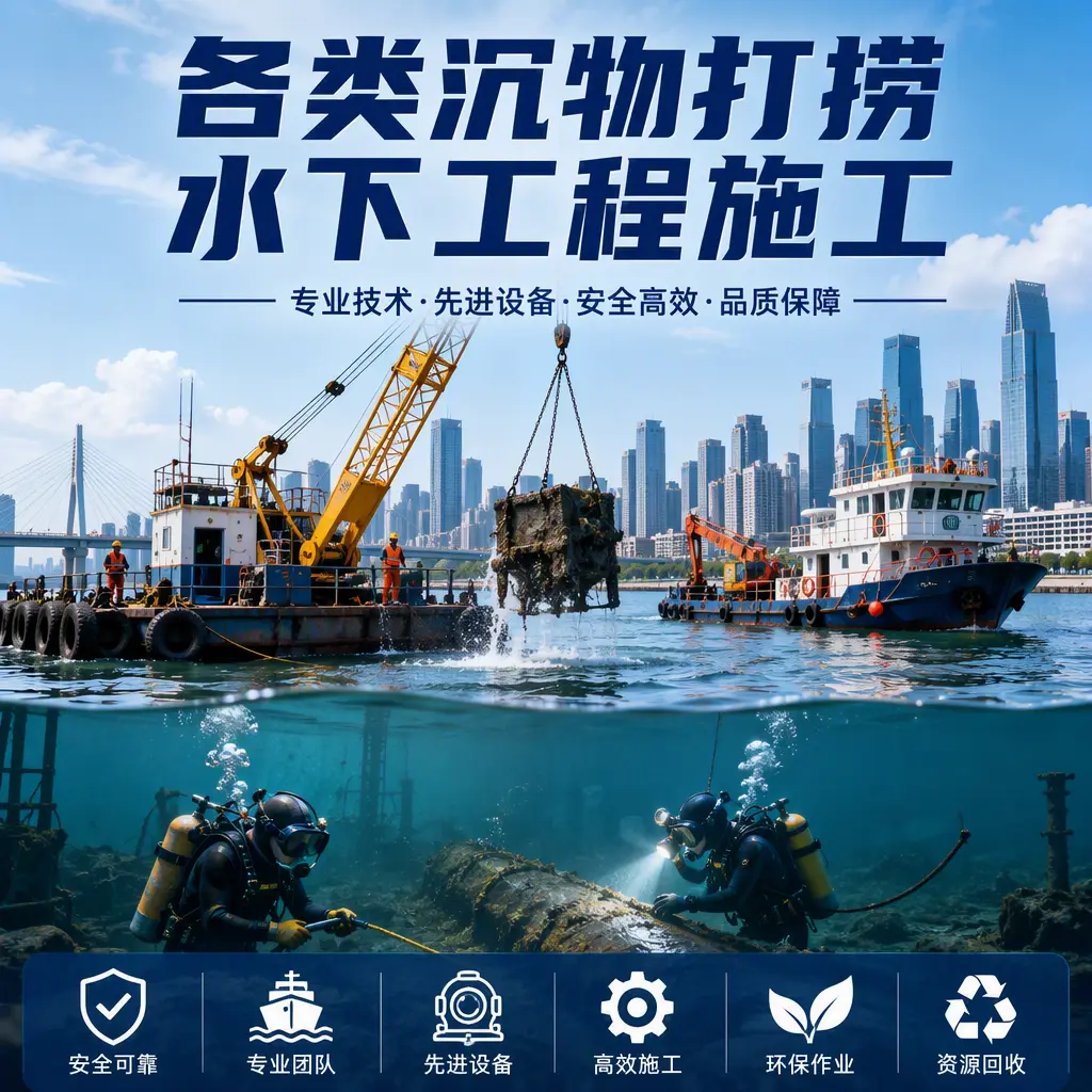 岱山各类沉物打捞，水下工程施工